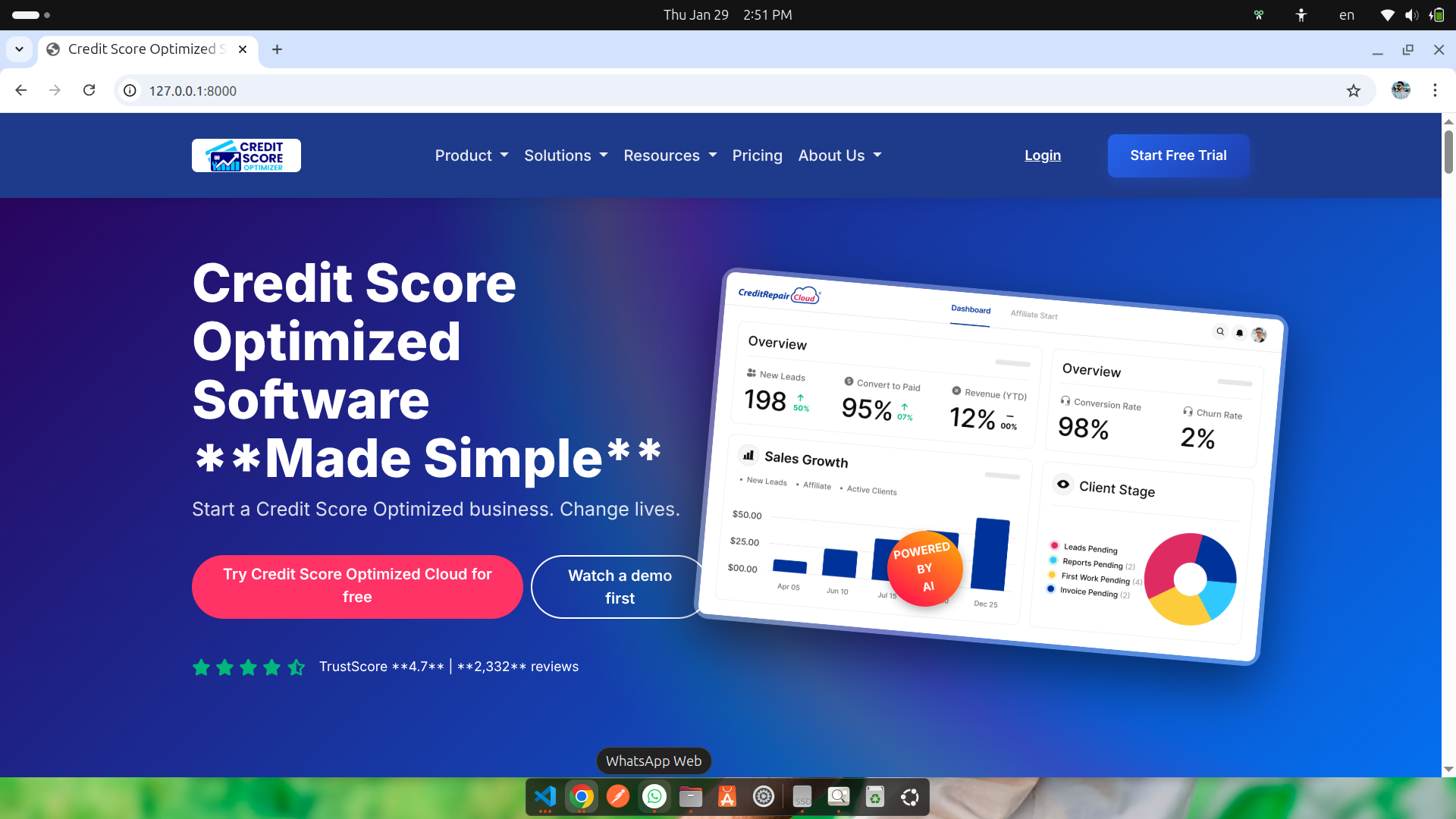 REST API service dashboard screenshot